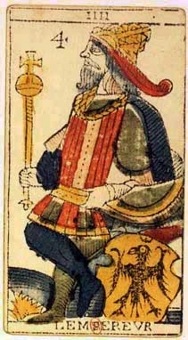 IV · El Emperador, carta del Tarot de Marsella de Jean Dodal