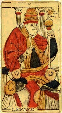 V · El Papa, carta del Tarot de Marsella de Jean Dodal