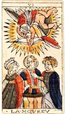 VI · Los Enamorados, carta del Tarot de Marsella de Jean Dodal