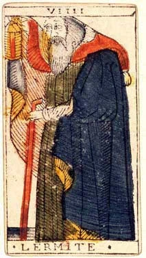IX · El Ermitaño, carta del Tarot de Marsella de Jean Dodal