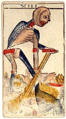 XIII · Arcano sin nombre, carta del Tarot de Marsella de Jean Dodal