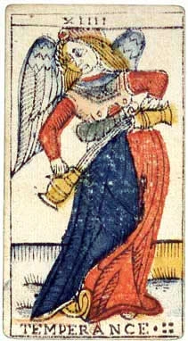 XIV · La Templanza, carta del Tarot de Marsella de Jean Dodal