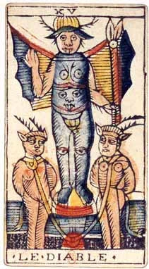 XV · El Diablo, carta del Tarot de Marsella de Jean Dodal