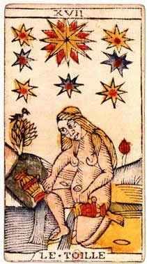 XVII · La Estrella, carta del Tarot de Marsella de Jean Dodal