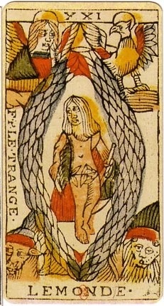 XXI · El Mundo, carta del Tarot de Marsella de Jean Dodal